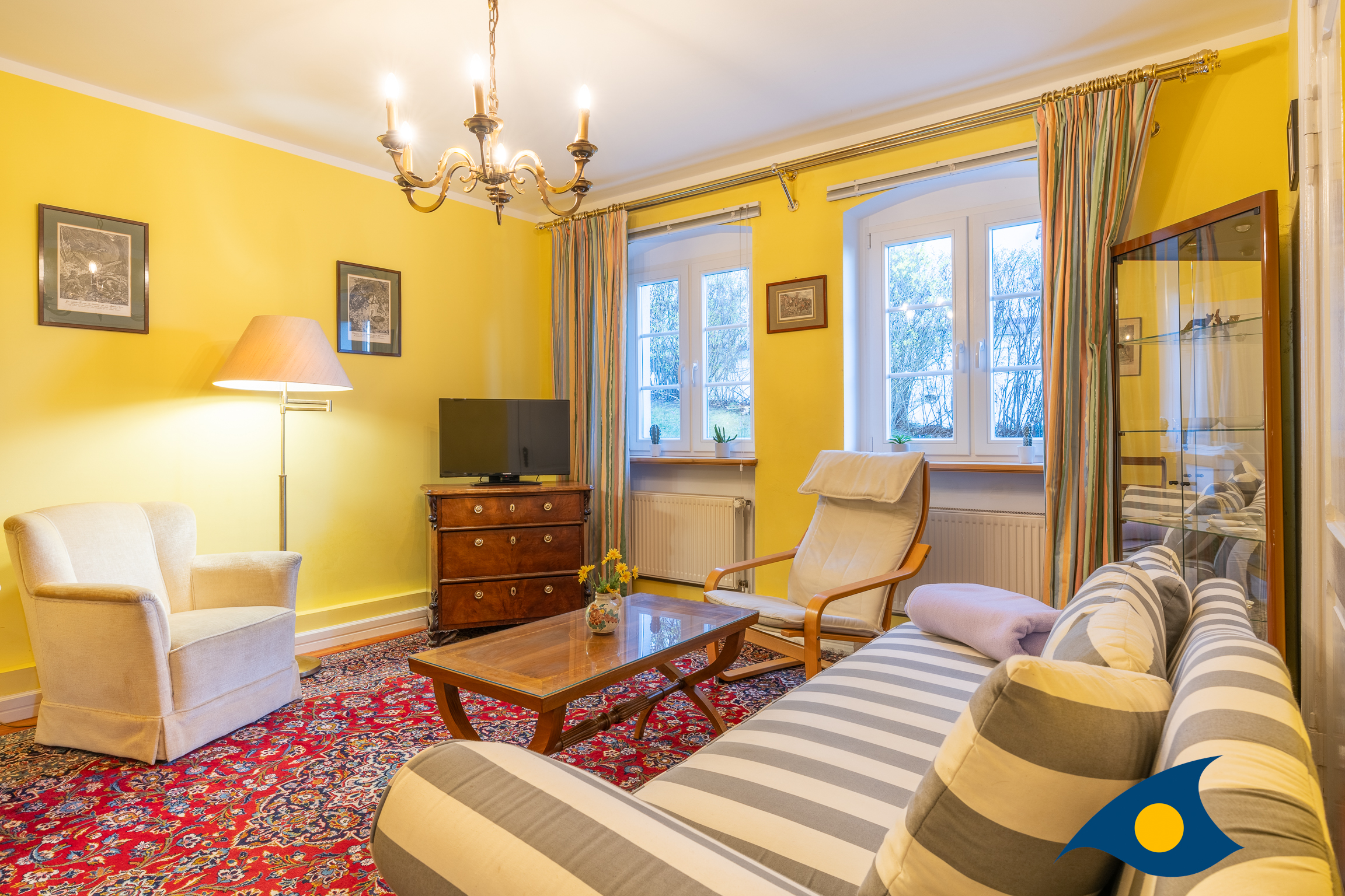 Souterrainwohnung in der Strandvilla Bansin, Wohnzimmer